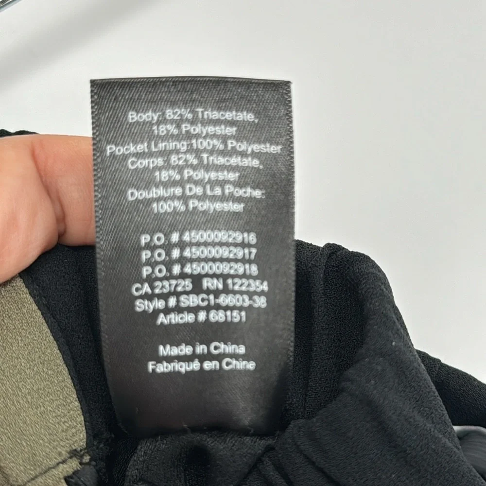 Babaton‎ X Aritzia Dexter Black Pull On Crepe Ankle Pants W/ Green Stripe Size M - Picture 7 of 9